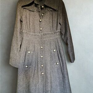Chic Gray Long Sleeve Women's Coat